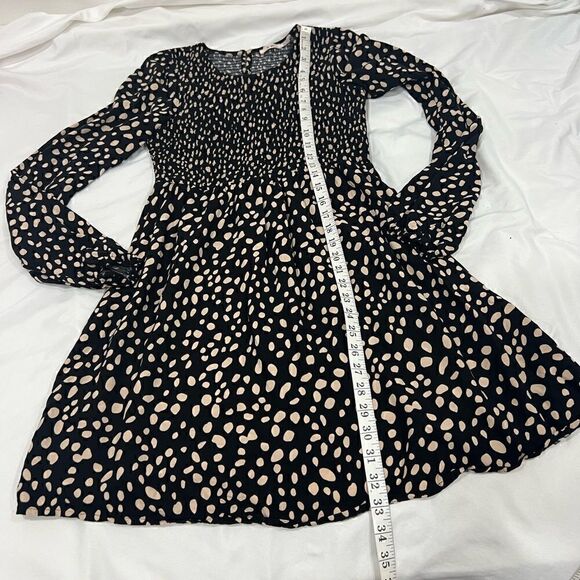 Francesca’s Mi ami smocked brown long sleeve as strict polka dots dress … - Picture 7 of 10